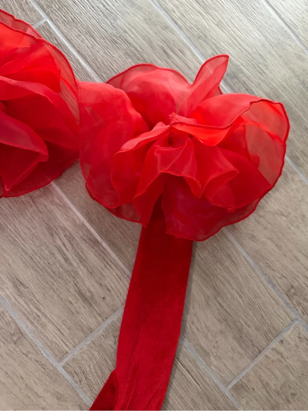 Dramatic Red Velvet Gloves with Ruffle Cuffs